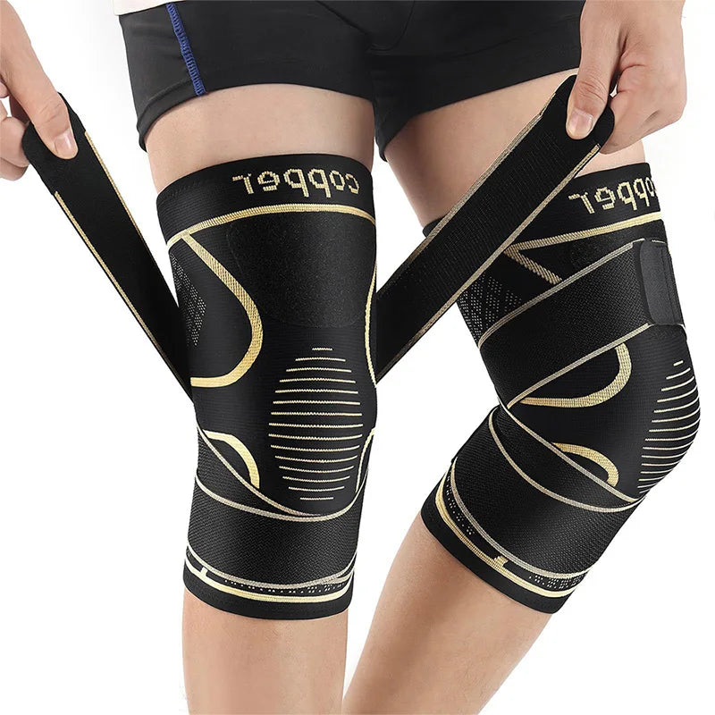 Copper Fiber Knee Brace with 360° Compression – Non-Slip Support for Arthritis, Running & Fitness