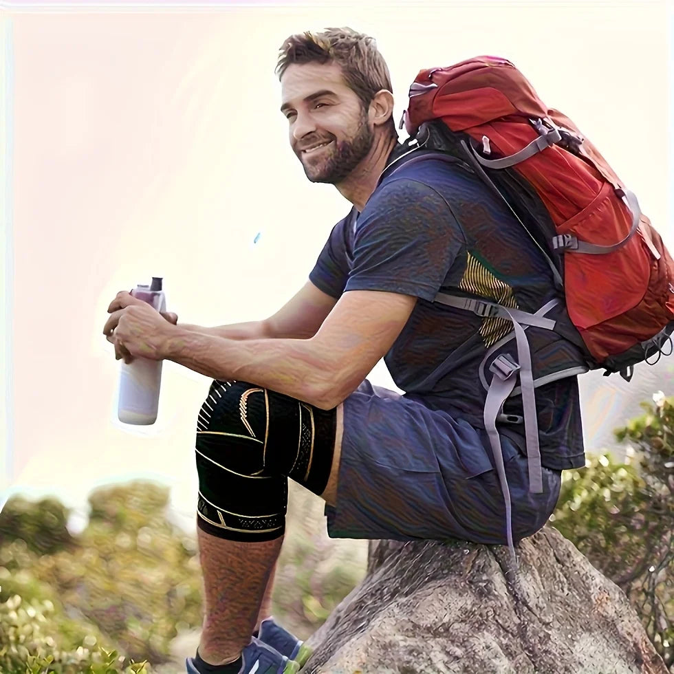 Copper Knee Brace with Adjustable Straps – Compression Sleeve for Running, Basketball & Fitness