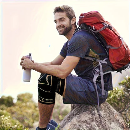 Copper Knee Brace with Adjustable Straps – Compression Sleeve for Running, Basketball & Fitness