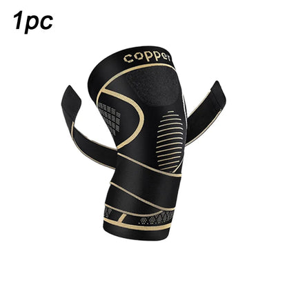 Copper Fiber Knee Brace with 360° Compression – Non-Slip Support for Arthritis, Running & Fitness
