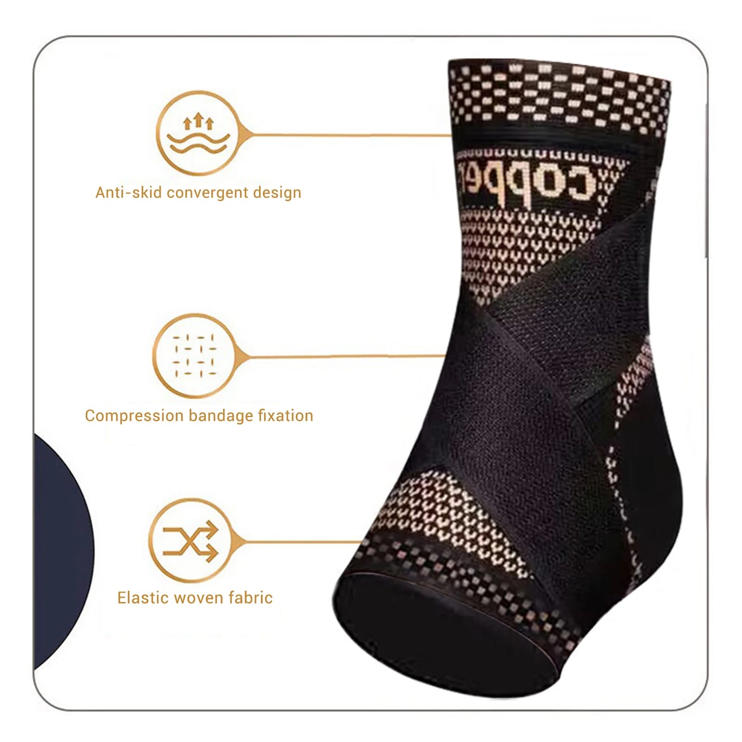 Ankle Support Brace – Compression Sleeve for Plantar Fasciitis, Running & Sports
