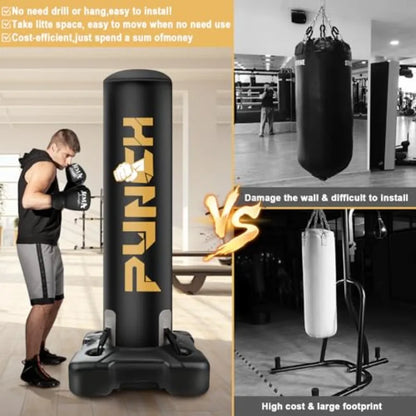 Freestanding Inflatable Punching Bag with Stand – Home Boxing & Martial Arts Training Equipment