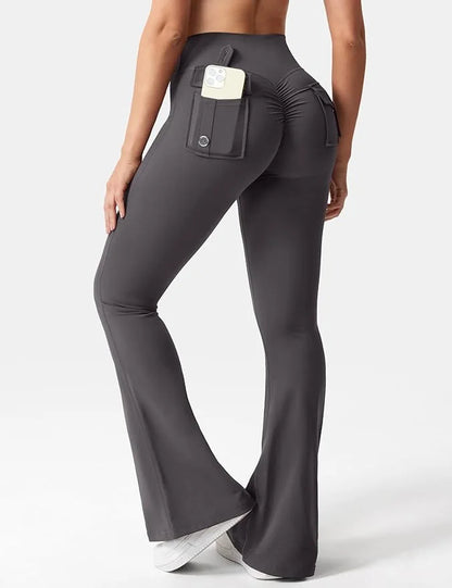 Women’s High-Waisted Cargo Leggings – Stretch Yoga, Running & Fitness Tights with Pockets
