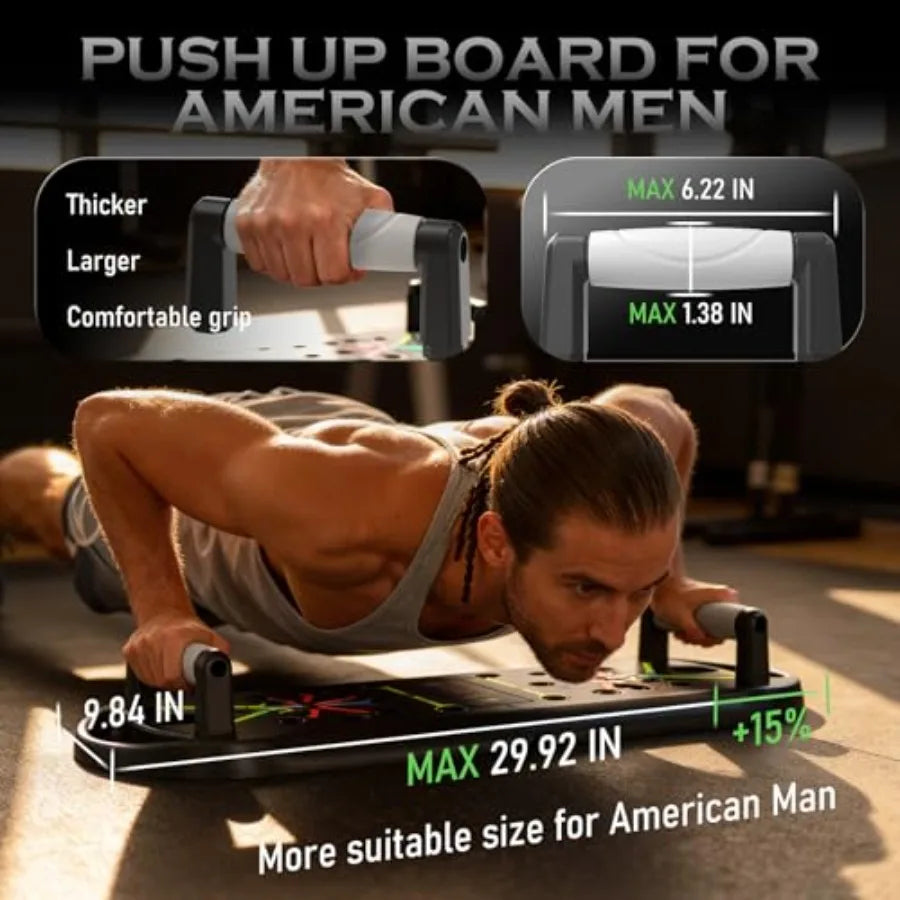 20-in-1 Push Up Board System – Home Gym Strength Training Equipment with Push Up Handles