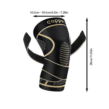 Copper Fiber Knee Brace with 360° Compression – Non-Slip Support for Arthritis, Running & Fitness