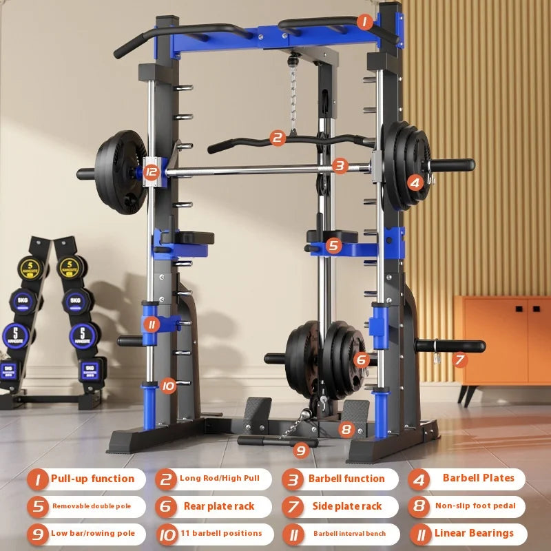 Multi-Function Smith Machine Home Gym – All-in-One Strength Training & Squat Rack System