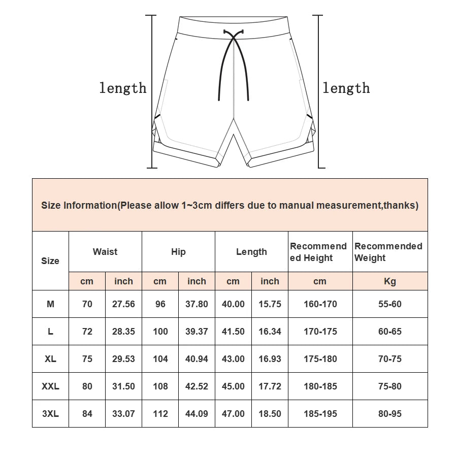 Men’s Camo Running Shorts – 2-in-1 Quick-Dry Gym, Training & Fitness Shorts
