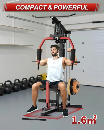 Full Body Home Gym Machine with Chest Press, LAT Pulldown, Leg Extension & Cable System