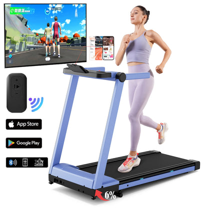 Foldable Incline Treadmill (3.5HP, 350 lb Capacity) with Smart App Tracking