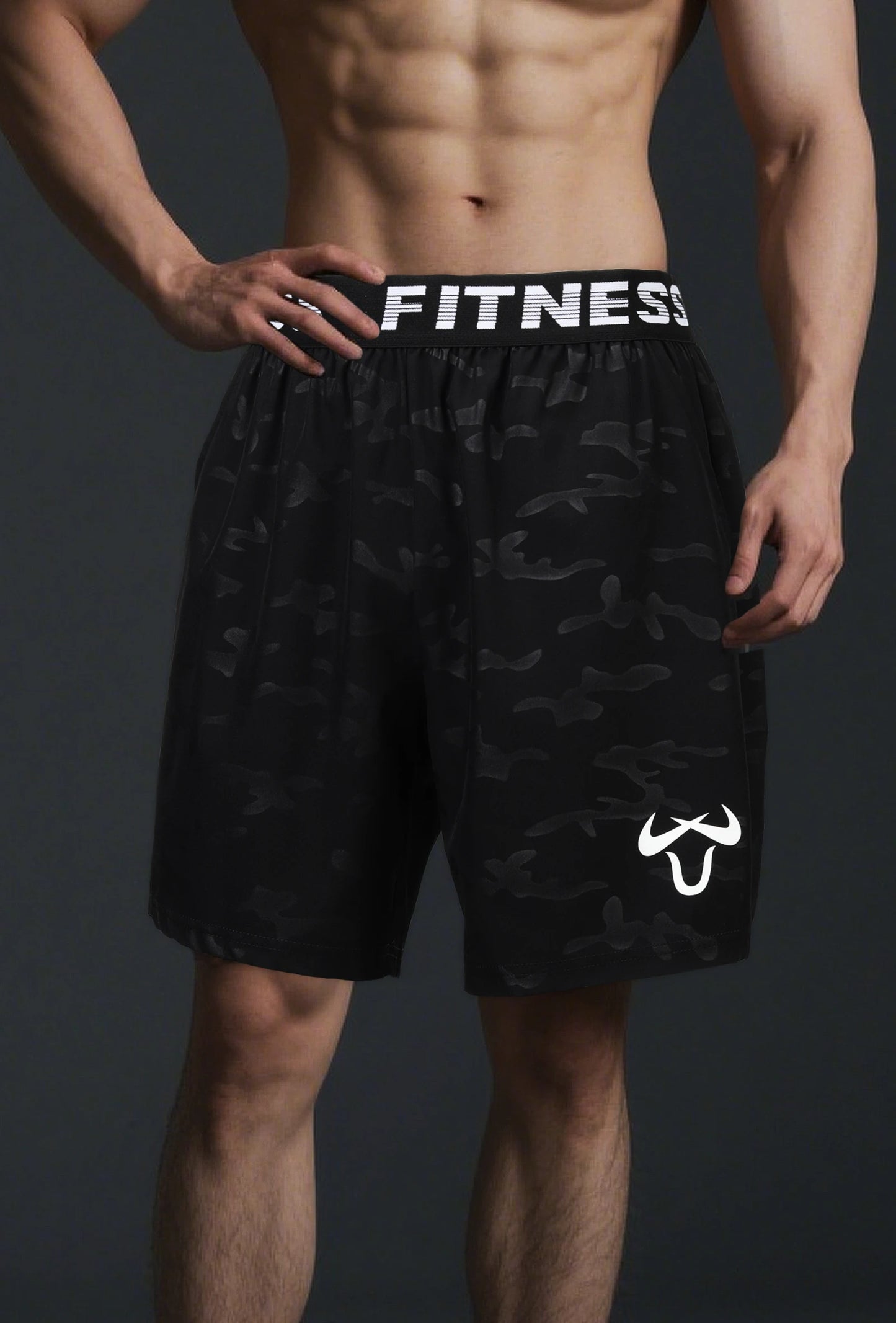 Men’s Quick-Dry Athletic Shorts – Lightweight, Elastic Waist, Drawstring & Geometric Design