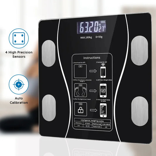 Smart Body Fat Scale – Wireless Digital Bathroom Scale with Body Composition Analyzer & LED Display