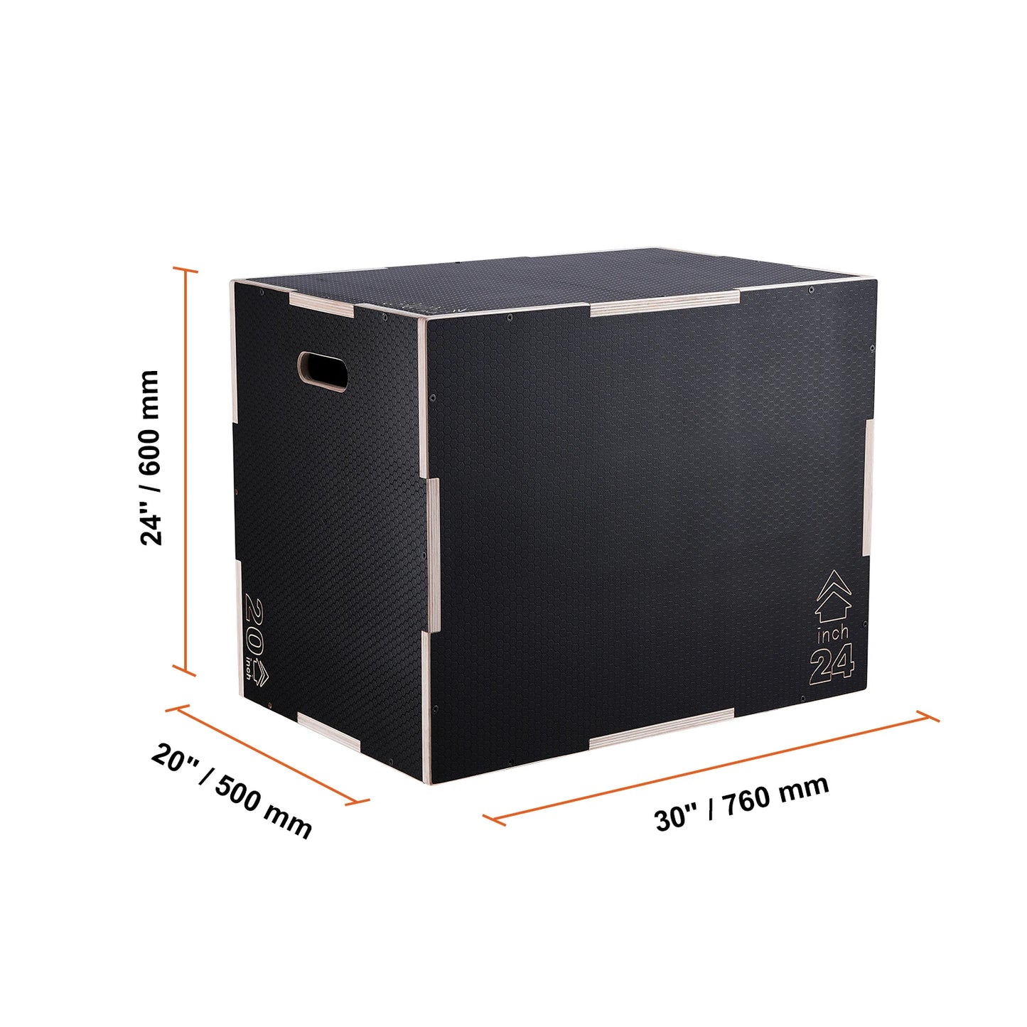 3-in-1 Wooden Plyometric Jump Box – Plyo Box for Home Gym, Conditioning & Strength Training