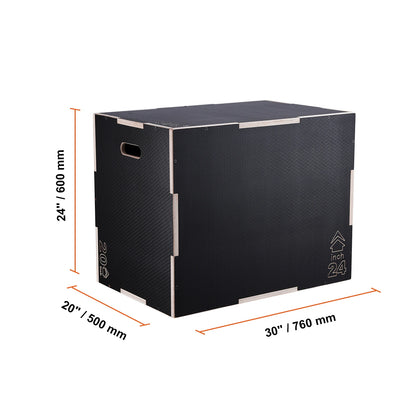 3-in-1 Wooden Plyometric Jump Box – Plyo Box for Home Gym, Conditioning & Strength Training