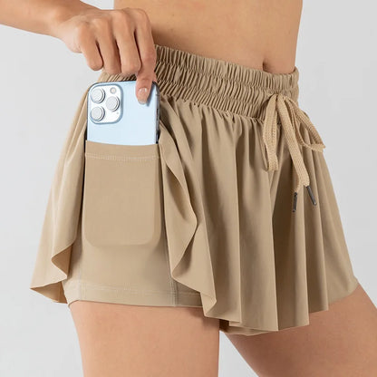 2 in 1 Jogger Flowy Athletic Shorts for Women Gym Yoga Workout Running Tennis Skirt Comfy Skort Lounge Cute Clothes Casual Wear