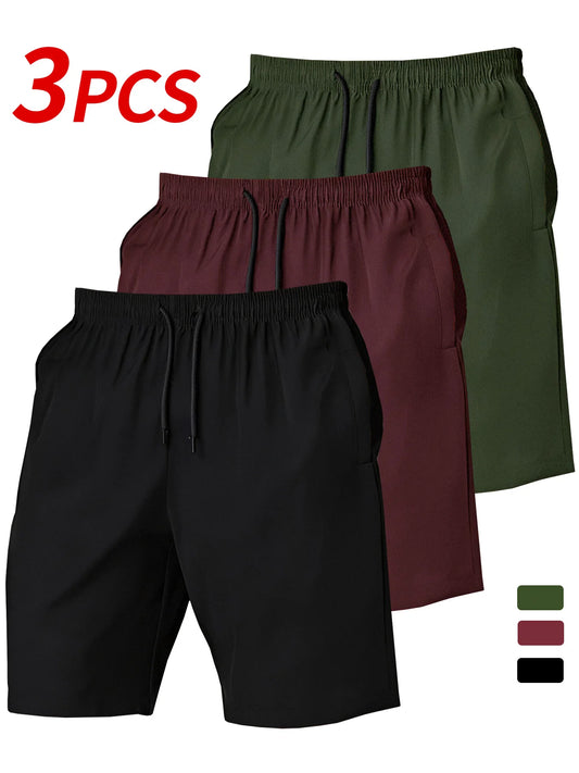 Men’s 3-Pack Quick-Dry Shorts – Lightweight Athletic Shorts for Sports, Travel & Everyday Wear
