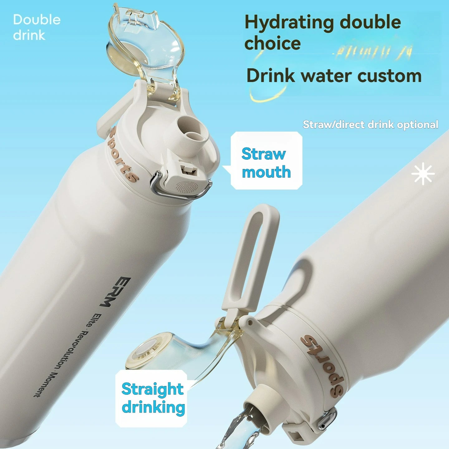1L Stainless Steel Vacuum Insulated Water Bottle with Handle