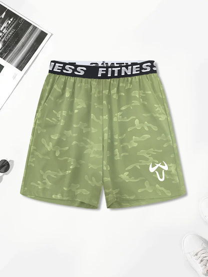 Men’s Quick-Dry Athletic Shorts – Lightweight, Elastic Waist, Drawstring & Geometric Design
