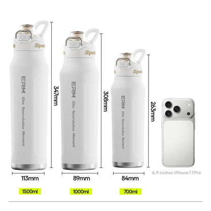 1L Stainless Steel Vacuum Insulated Water Bottle with Handle