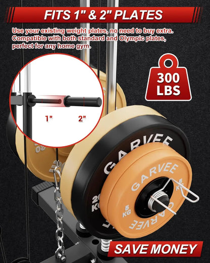 Full Body Home Gym Machine with Chest Press, LAT Pulldown, Leg Extension & Cable System