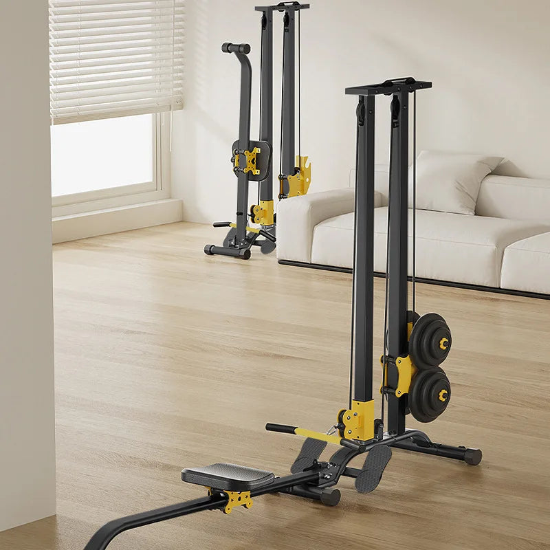 LAT Pulldown Machine 100KG Home Gym with High Low Pulley & Row Bars