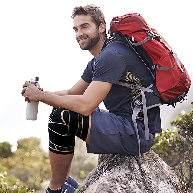 Copper Fiber Knee Brace with 360° Compression – Non-Slip Support for Arthritis, Running & Fitness