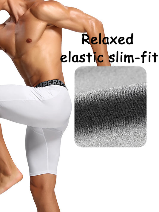 1 Pack Men Compression Shorts with Side Pocket Quick Dry Fitness Running