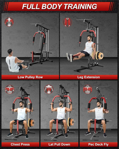 Full Body Home Gym Machine with Chest Press, LAT Pulldown, Leg Extension & Cable System