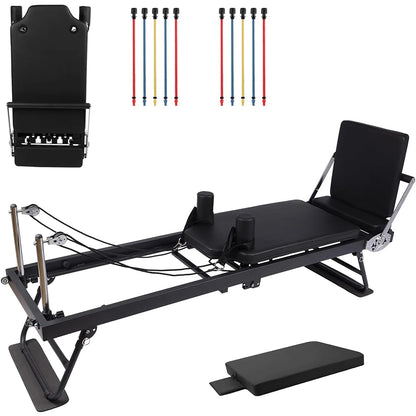 Foldable Pilates Reformer Machine – Adjustable Resistance Training Equipment with Jump Board