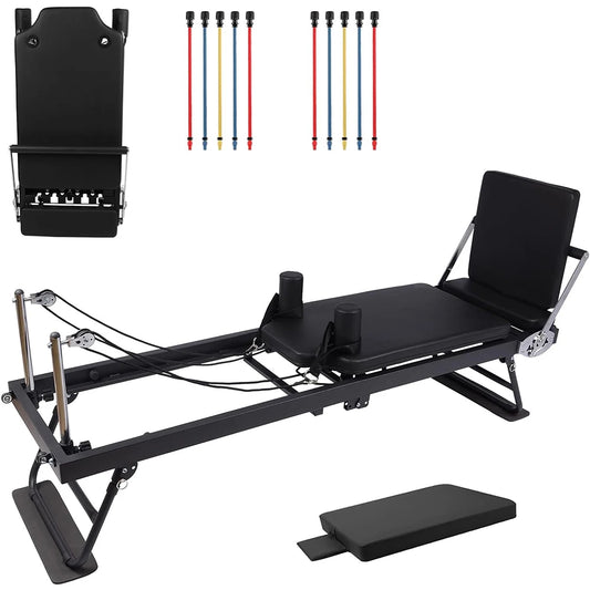 Foldable Pilates Reformer Machine – Adjustable Resistance Training Equipment with Jump Board