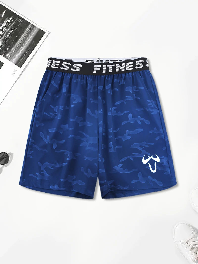 Men’s Quick-Dry Athletic Shorts – Lightweight, Elastic Waist, Drawstring & Geometric Design
