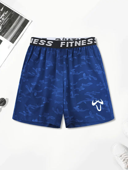Men’s Quick-Dry Athletic Shorts – Lightweight, Elastic Waist, Drawstring & Geometric Design