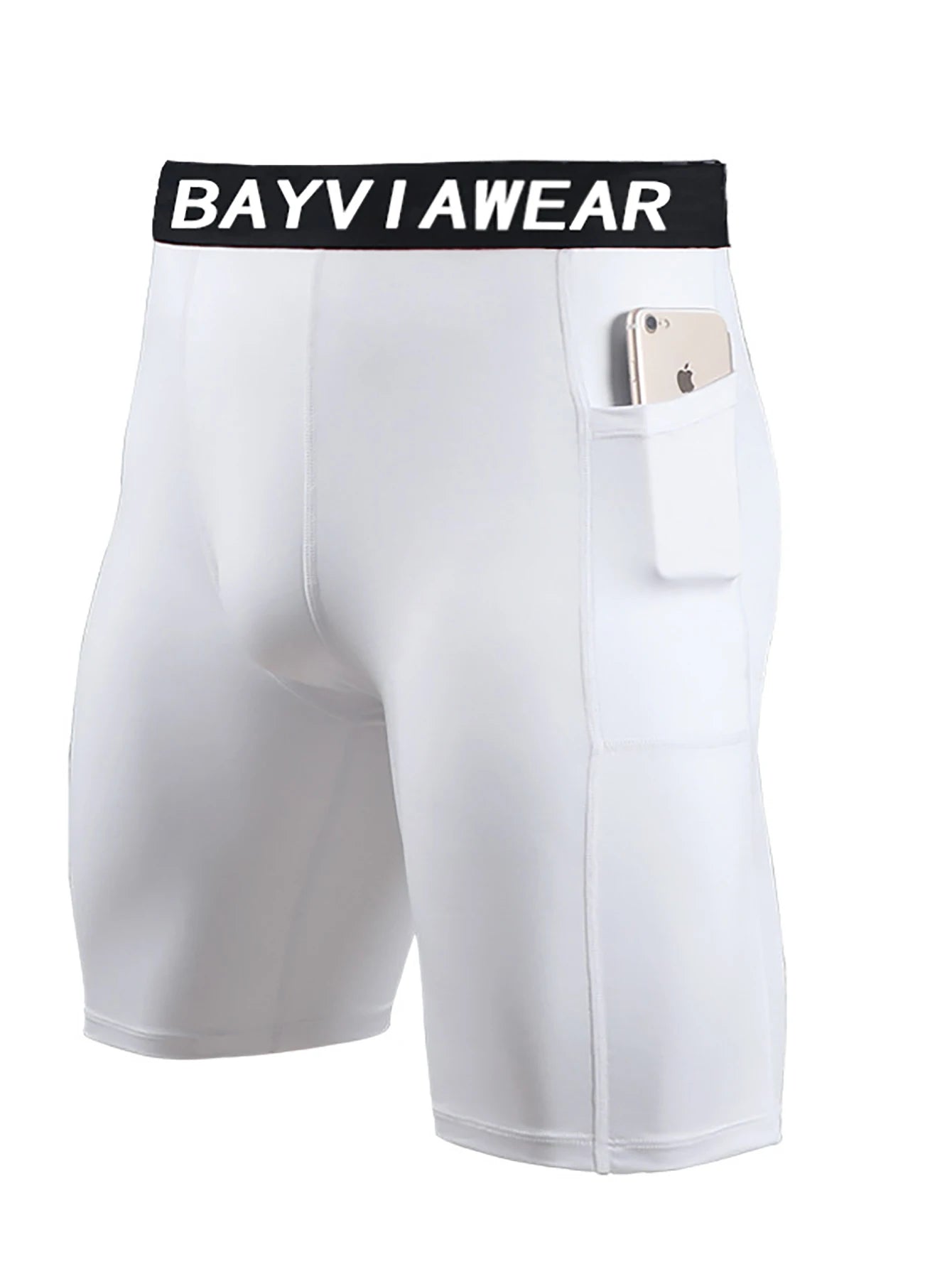 1 Pack Men Compression Shorts with Side Pocket Quick Dry Fitness Running