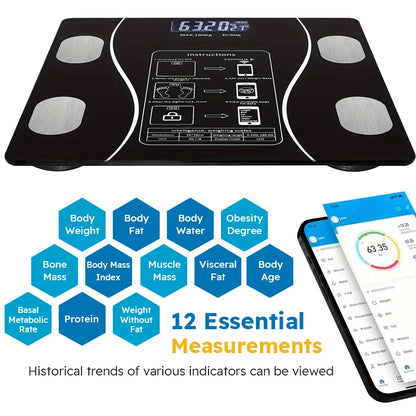 Smart Body Fat Scale – Wireless Digital Bathroom Scale with Body Composition Analyzer & LED Display