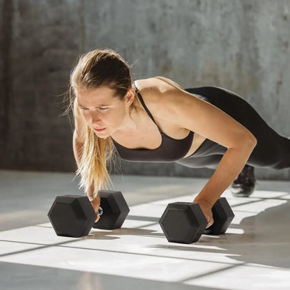 Hex Rubber Dumbbell Sets – Contoured Grip Weights for Full Body Strength Training (60–550 LB)