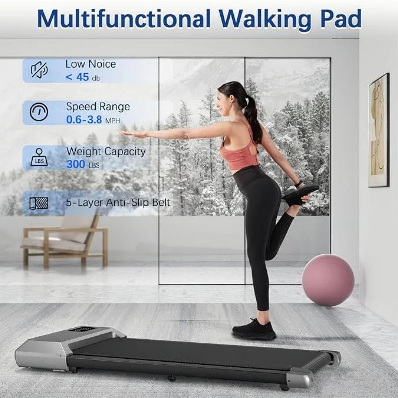 2.5HP Walking Pad Treadmill with LCD Display (300 lb Capacity)