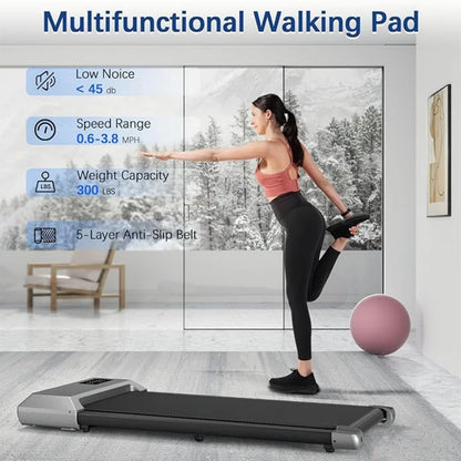2.5HP Walking Pad Treadmill with LCD Display (300 lb Capacity)