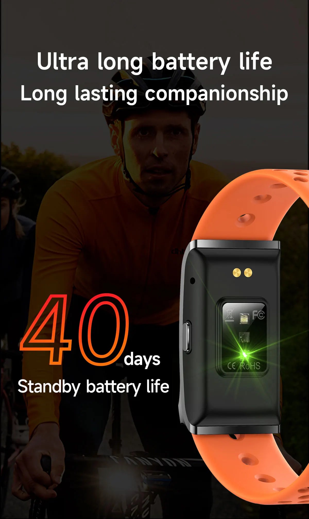 LIGE Smart Fitness Band with Heart Rate & Activity Tracking (iOS/Android)