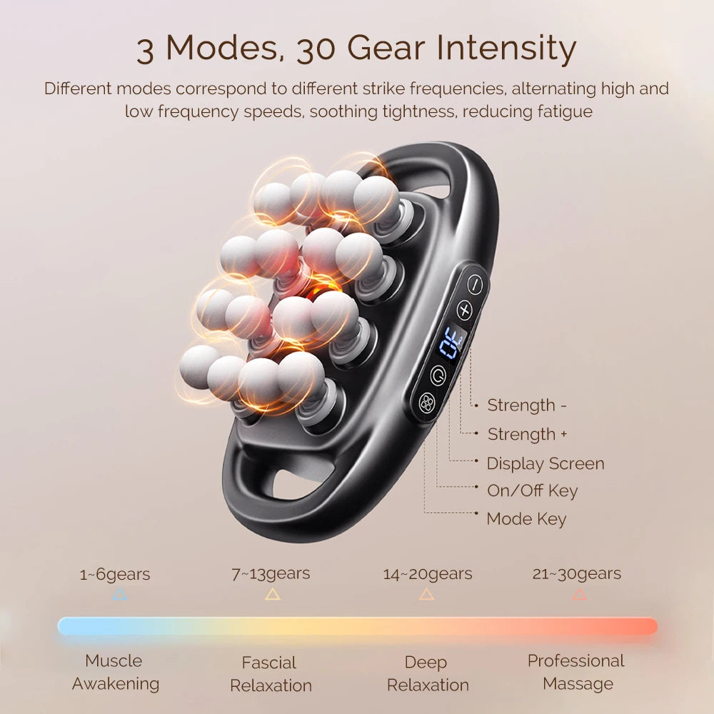 16-Head Fascia Massage Gun – High-Frequency Deep Tissue Muscle Massager for Back, Neck, Shoulders & Waist