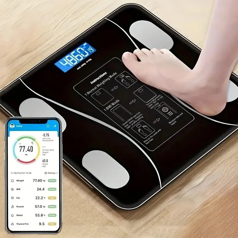 Smart Body Fat Scale – Wireless Digital Bathroom Scale with Body Composition Analyzer & LED Display