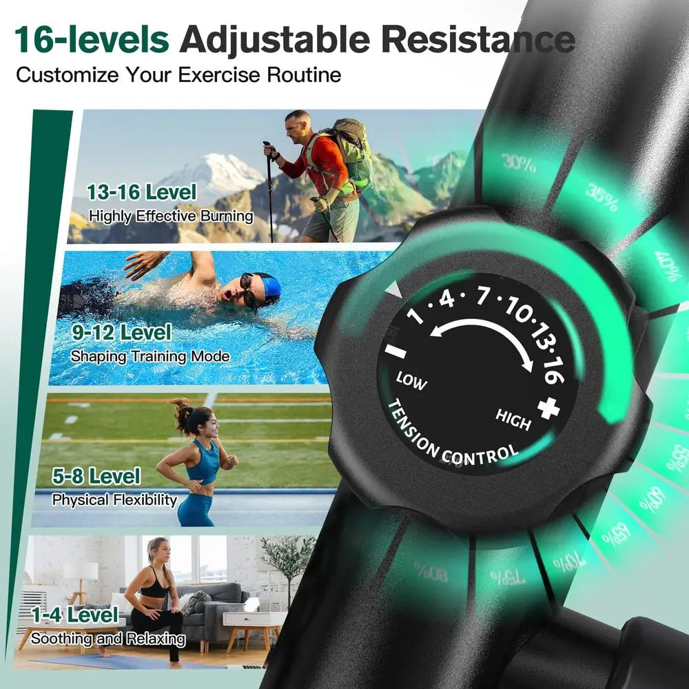 Home Elliptical Exercise Machine – Hyper-Quiet Magnetic Resistance with LCD Monitor