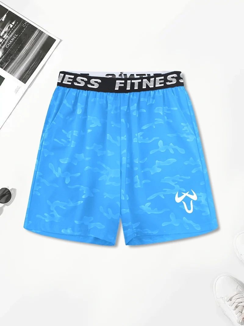 Men’s Quick-Dry Athletic Shorts – Lightweight, Elastic Waist, Drawstring & Geometric Design