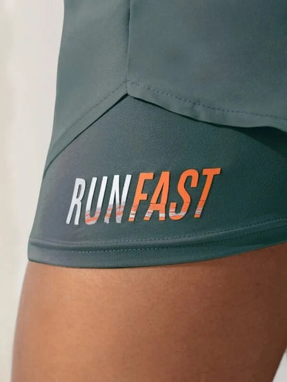 Women's High Rise Yoga Shorts With Elastic Proximity Control Running Shorts, Fake Two Pieces Pants