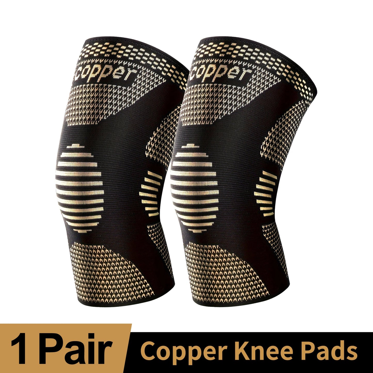 2-Pack Copper Knee Support Braces – Breathable Compression Sleeves for Running, Basketball & Fitness