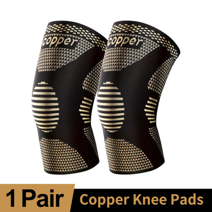 2-Pack Copper Knee Support Braces – Breathable Compression Sleeves for Running, Basketball & Fitness