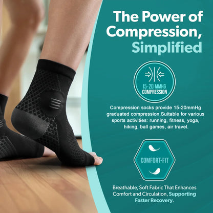 Ankle Compression Socks – Open-Toe Foot Sleeves with Arch & Ankle Support for Recovery & Training