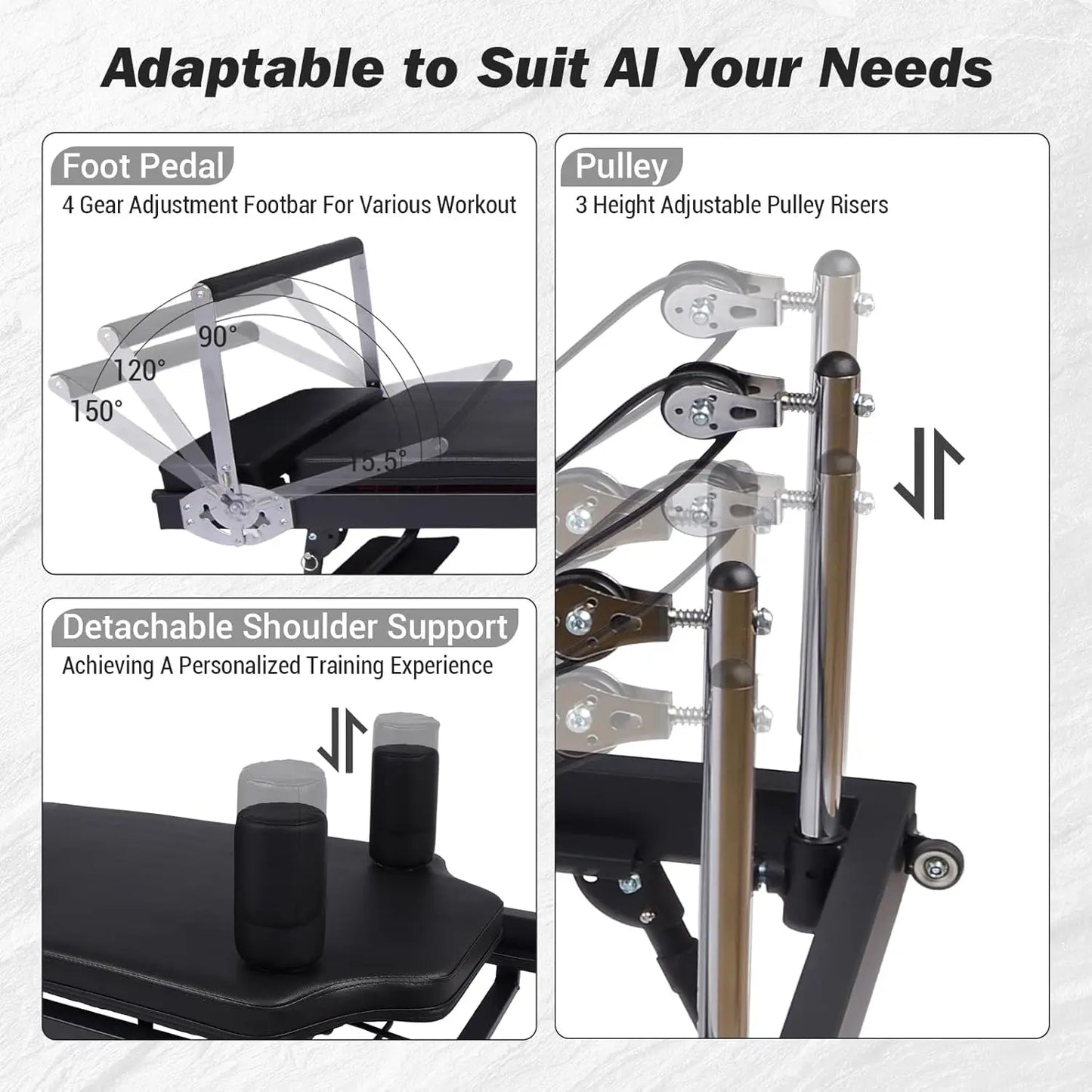 Foldable Pilates Reformer Machine – Adjustable Resistance Training Equipment with Jump Board