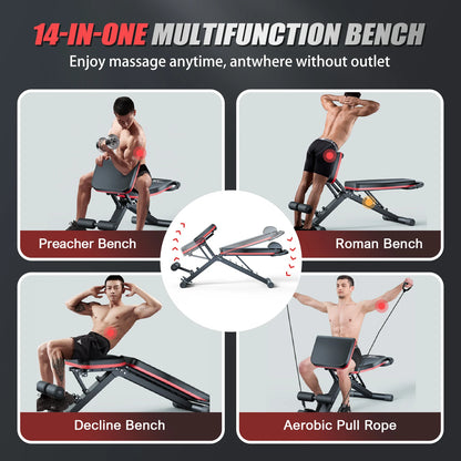 Foldable Adjustable Weight Bench (1000 lb Capacity, 6 Positions)