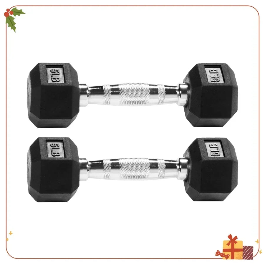 Hex Dumbbell with Rubber Coating - Secure Grip, Home Gym Strength Training
