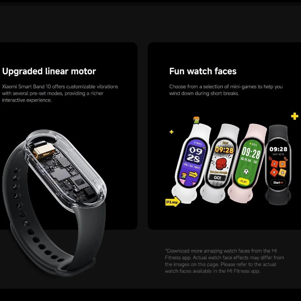 Xiaomi Smart Band 10 Fitness Tracker – 1.72" AMOLED, 150+ Sports Modes, 21-Day Battery