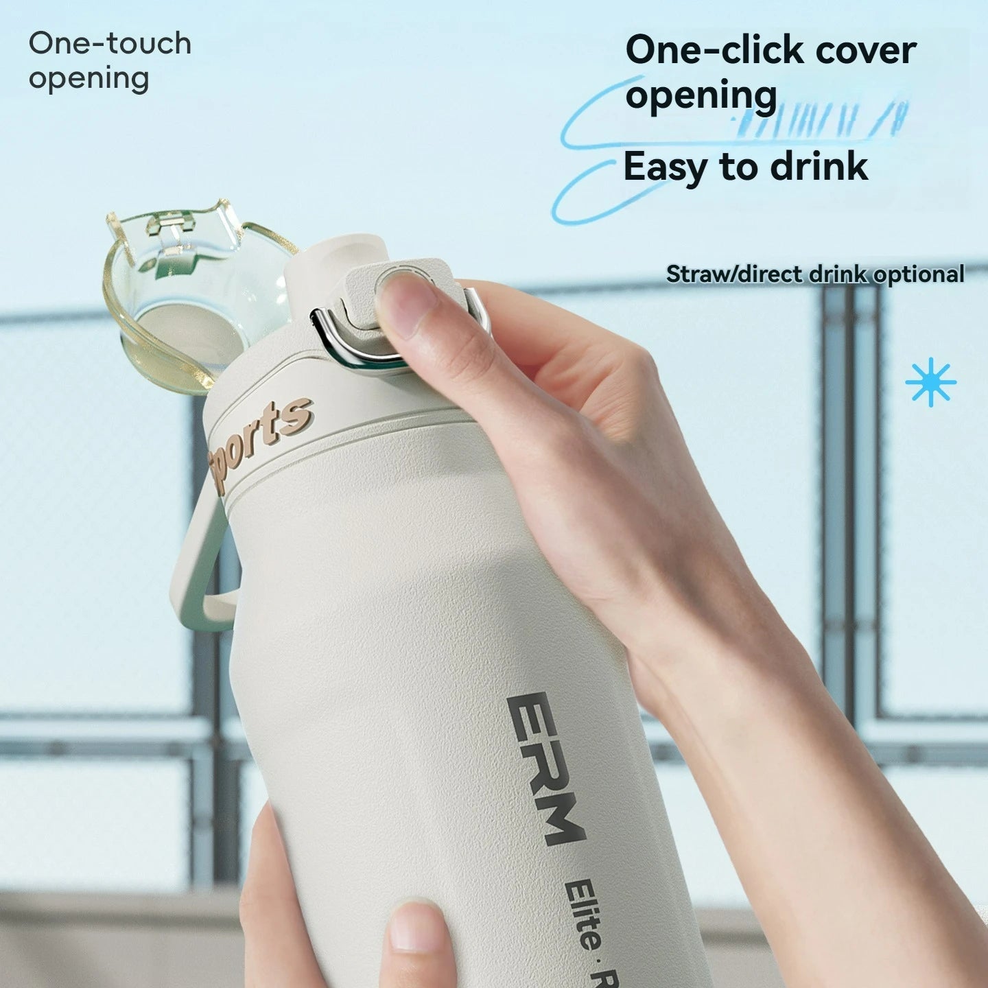 1L Stainless Steel Vacuum Insulated Water Bottle with Handle